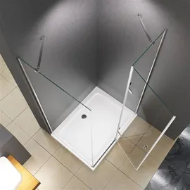 BuyLando.Shop Buylando Anna 90x75x195 cm Eck Duschkabine Seiteneinstieg inkl. Duschtasse