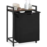 VASAGLE Wäschesammler mit Ablage 50 cm x 33 cm x 72 cm Braun-Schwarz