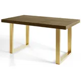 alpi möbel LOFT-U 160-260 x 77 x 90 cm dunkelbraun/gold