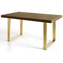 alpi möbel LOFT-U 160-260 x 77 x 90 cm dunkelbraun/gold
