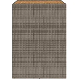vidaXL Garten-Bartisch mit Holzplatte Grau 105x80x110 cm Polyrattan
