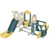 Baby Rutsche und Schaukel Set Freistehende Rutsche Kleinkind Kletter Schaukel Set Kleinkind Spielplatz Spiel Set Indoor Outdoor Lange Rutsche Babyspielplatz Activity Center (Bus-Green)