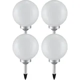 ETC Shop Solarleuchte Kugel weiß, DM 20 cm H 62 cm,