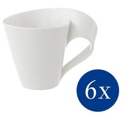 Villeroy & Boch Tasse NewWave Kaffeetasse, 200 ml, 6 Stück, weiß, Porzellan weiß
