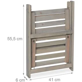 Relaxdays Blumentreppe 51,5 x 41 x 24 cm Grau