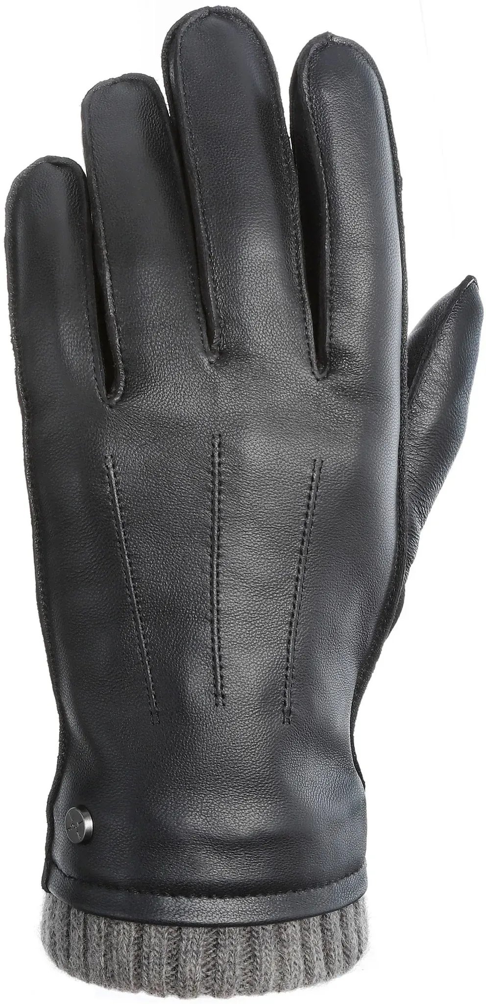 Lederhandschuhe PEARLWOOD "Jackson" Gr. 9,5, schwarz Damen Handschuhe dekorative Ziernähte