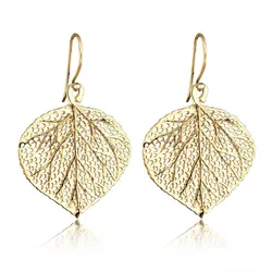 Elli Paar Ohrhänger »Ohrringe Blatt Natur Blätter Baum 925 Silber vergoldet« Elli Gold