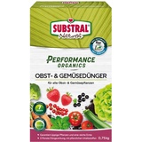 SUBSTRAL Performance Organics Obst & Gemüse Dünger, natürlicher Lanzeitdünger, 3 Monate Langzeitwirkung, 750g