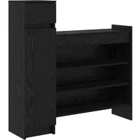 VidaXL Schuhschrank Schwarz Eiche 100.5x28x100 cm MDF