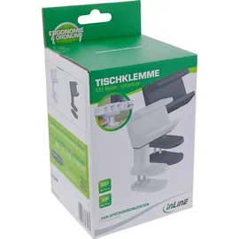 InLine InLine® Tischklemme für Steckdosenleiste, drehbar, Federklemme, weiß