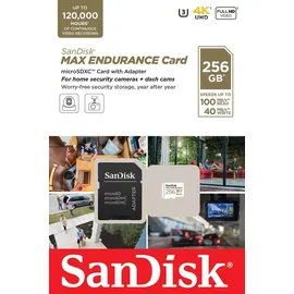 SanDisk Max Endurance microSD Class 10 UHS-I V30 + SD-Adapter 256 GB