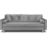 Konsimo Konsimo® 3-Sitzer-Schlafsofa, Grau, 220x80x100 cm, Wohnzimmer, Sofas &