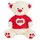 CREACIONES LLOPIS Plüschbär Love Glitzernd T-shirt Beige 90 cm - Blau