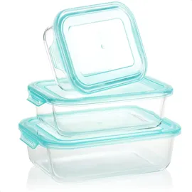 COM-FOUR Frischhaltedose türkis 3 x 1 l