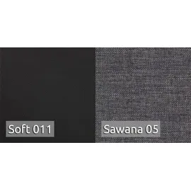 Sofnet Ecksofa Caris mit Schlaffunktion und einstellbare Kopfstützen, Wohnlandschaft mit Bettkasten, Couch, Sofa (Schwarz + Dun... - Schwarz/Dunkelgrau