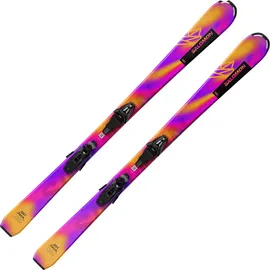 Salomon LUX Jr S + C5 GW J75 Junior Alpin Skier Paket Rhodamine Red / Saffron / Black - 100