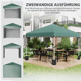 Outsunny Faltpavillon 3 x 3 m inkl. 2 Seitenteile Grün