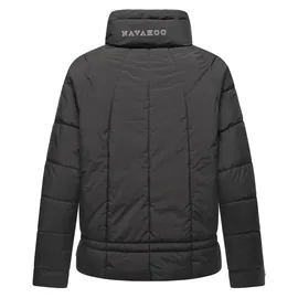 Navahoo leichte Damen Steppjacke kurze Übergangsjacke oversized mit Fledermausärmeln Luftzauber 14 Black Gr. XS - XS