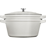 Staub Zwilling Staub Cocotte 24cm Kochtopf-Set, 2-tlg. weißer trüffel (40508-385-0)