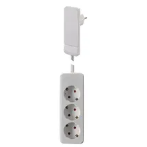Bachmann Flat Plug CEE7/7 weiss, 1,6m 3xCEE7/3