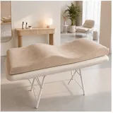 STM Company Massageliege Memory Foam Wellenmatratze für Kosmetikliege (180x60 cm / 190x70 cm, mit Veloursbezug), Anatomischer Lash Topper für Wimpern, PMU & Kosmetik beige 190x70 cm