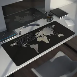 CSL Gaming Mauspad, XXL Schreibtischunterlage 900 x 400mm, Präzision & Geschwindigkeit, Marmor schwarz