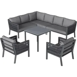 stilvora Garten-Essgruppe 8-tlg. Grau