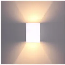 SSC-LUXon LED Wandlampe Gips dimmbar, eckig (überstreichbar) Up & Down - Innenleuchte LED 3W G9 warmweiß