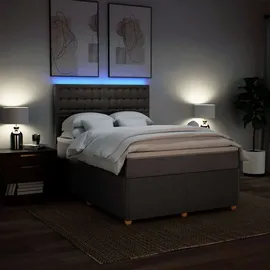 vidaXL Boxspringbett mit Matratze Taupe 140x200 cm Stoff