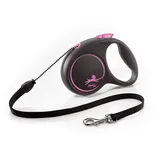 flexi flexi® Black Design M 5 m schwarz/pink, Roll-Leine für Hunde bis 20 kg