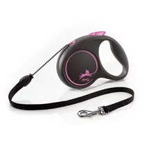 flexi flexi® Black Design M 5 m schwarz/pink, Roll-Leine für Hunde bis 20 kg