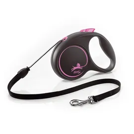 flexi flexi® Black Design M 5 m schwarz/pink, Roll-Leine für Hunde bis 20 kg