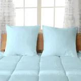 Pizuna Luxuriöser Soft-Satin 2er Pack Kissenbezug 80x80 cm Baby blau, 600 Fadenzahl Baumwolle Kissenbezüge, 100% Langstapel Baumwolle Kissenbezug (Baby blau 70x90 cm)