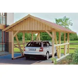 SKANHOLZ Einzelcarport Schwarzwald 4,24 x 6,00 m unbehandelt mit Dachlattung