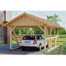 SKANHOLZ Einzelcarport Schwarzwald 4,24 x 6,00 m unbehandelt mit Dachlattung