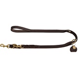 Hunter Sansibar Solid Verstellbare Führleine für Hunde, Leder, geflochten, robust, elegant, 1,5 x 200 cm, Dunkelbraun
