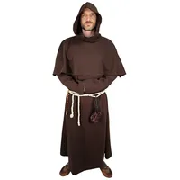 Vehi Mercatus Wikinger-Kostüm Mönchskutte braun "Alanus" Set aus Habit Kukulle u. Seilgürtel XXL/3XL braun XXL/3XL | XXL