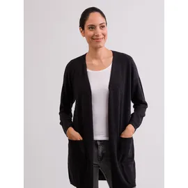 CASH-MERE.CH Strickjacke in Grau-Dunkelgrau-Dunkles Anthrazit L