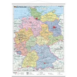 STIEFEL eurocart Landkarte »Deutschland politisch« 67 x 91 cm mit Metallbeleistung