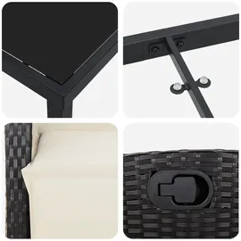 vidaXL Garten Essgruppe 5 pcs Schwarz Poly Rattan