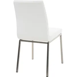 CLP 2er Set Esszimmerstühle Colmar Mit Pflegeleichtem Kunstledersitz I Gepolsterte Lehnstühle Mit Edelstahlgestell