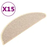 vidaXL Treppenmatten 15 Stk. Weiß und Braun 56x17x3 cm