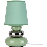 NÄVE Tischlampe Tischleuchte Nachttischlampe Keramik mintgrün Leselampe Textil H