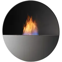 safretti Prometheus R Wandfeuer / Ethanol Kamin: Schwarz / Grau
