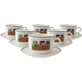 Villeroy & Boch Cappuccinotasse mit Untertasse 0,33 l Bunt 6 St.