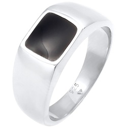 Elli Siegelring Emaille Rechteck Klassik 925 Silber Ringe   Damen 