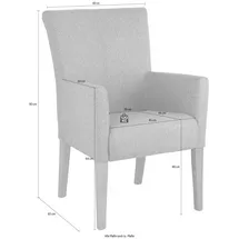 Home Affaire "King", grau (grau, buche wenge), B:60cm H:92cm T:65cm, 100% Polyester, Stühle, Polsterstuhl, Armlehnstuhl, Gestell Massivholz