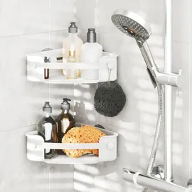 Umbra Duschablage FLEX Klebe-Eckbehälter, weiß