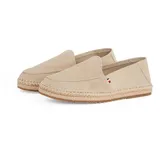 Tommy Hilfiger HILFIGER FLEX ESPA SUEDE LOAFER Espadrille, Sommerschuh, Schlupfschuh, Slipper mit Bastbezug am Plateau beige 43 EU