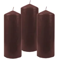 HS Candle Stumpenkerzen Ø6cm 3er Pack Braun